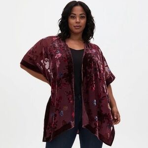 Velvet Burnout Kimono Size 2x